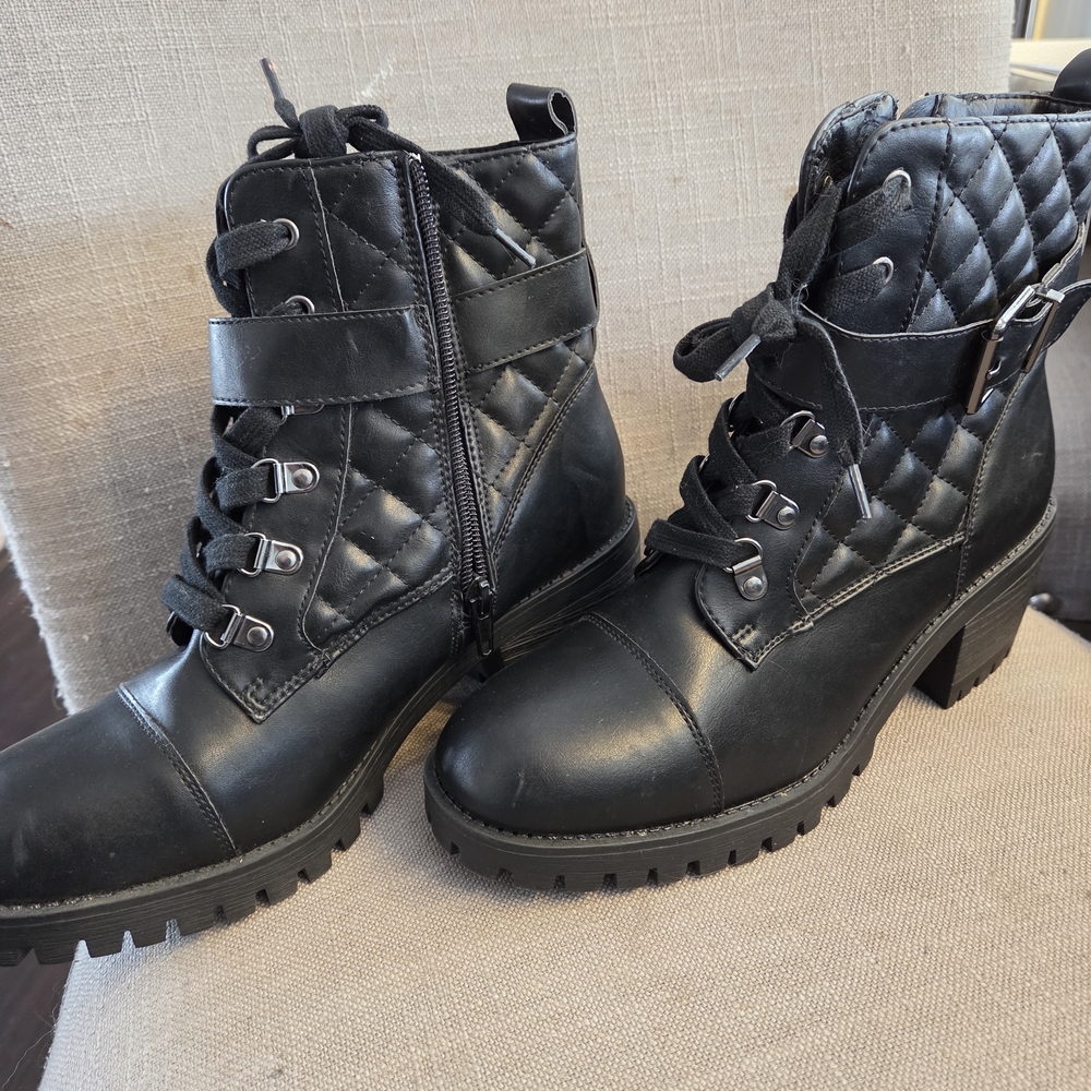 Madden Girl Black Quilted Ankle Booties - Picture 3 of 7